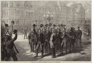 Dentro de París, el Gobierno Provisional revisando la Guardia Nacional de Charles J. Staniland
